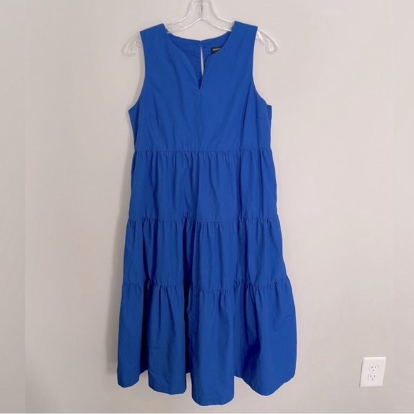 Banana Republic Factory Royal Blue Organic Cotton Tiered Dress XS - Picture 3 of 3